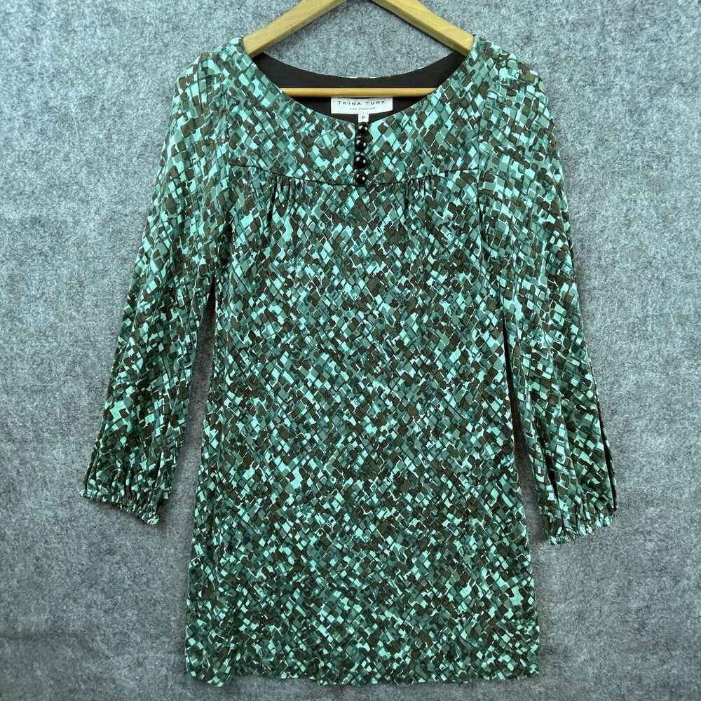 Trina Turk Dress Small Pullover Soft Casual Playdress Stretch